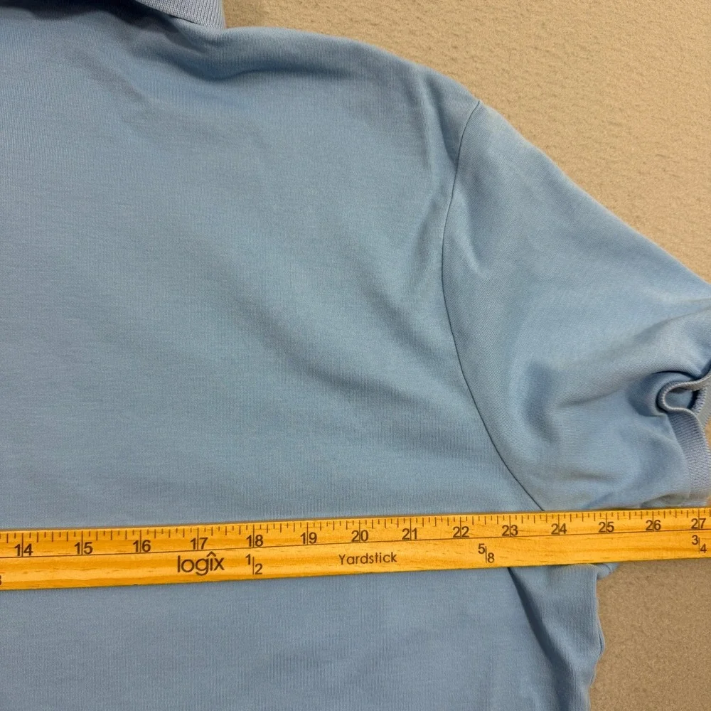 Vintage Polo Ralph Lauren Shirt Men XXL Blue Custom Fit Short Sleeve Yellow Pony